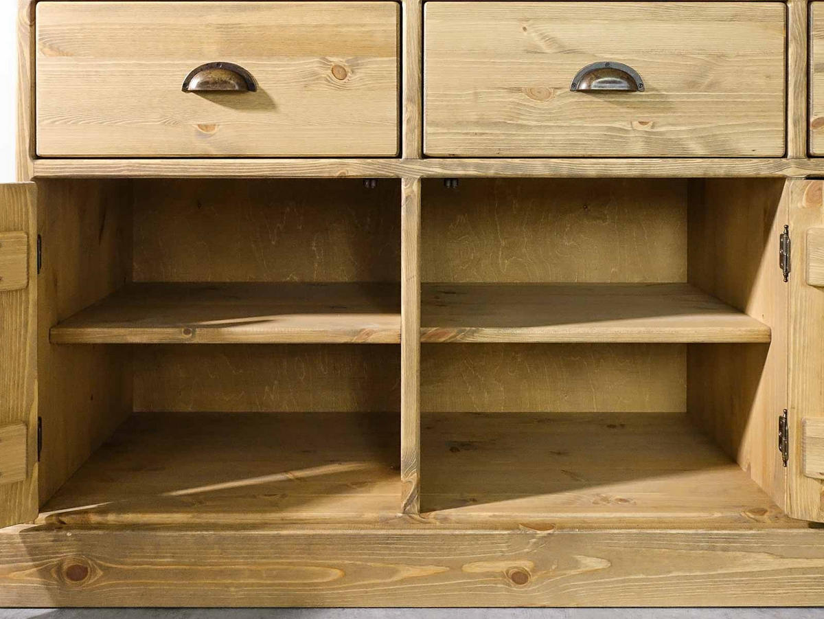 KOMMODE aus Massivholz Dakota 3 - Hellbraun, Holz (152/80/46cm) - Seart