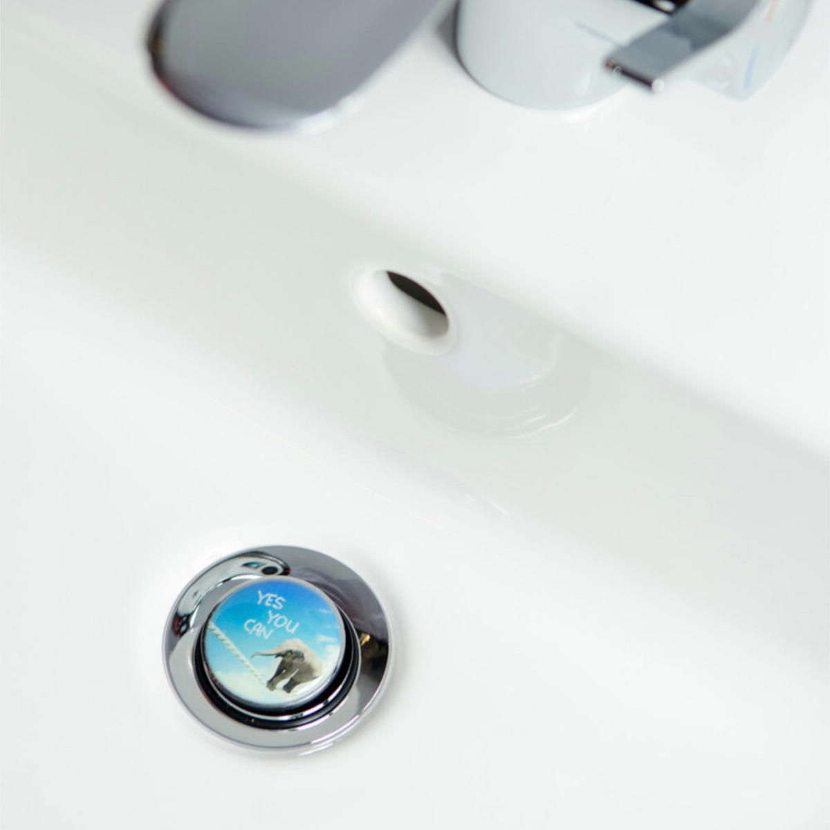 WASCHBECKENSTÖPSEL Yes you can - Blau, Kunststoff/Metall (4/7/7cm) - Sanilo