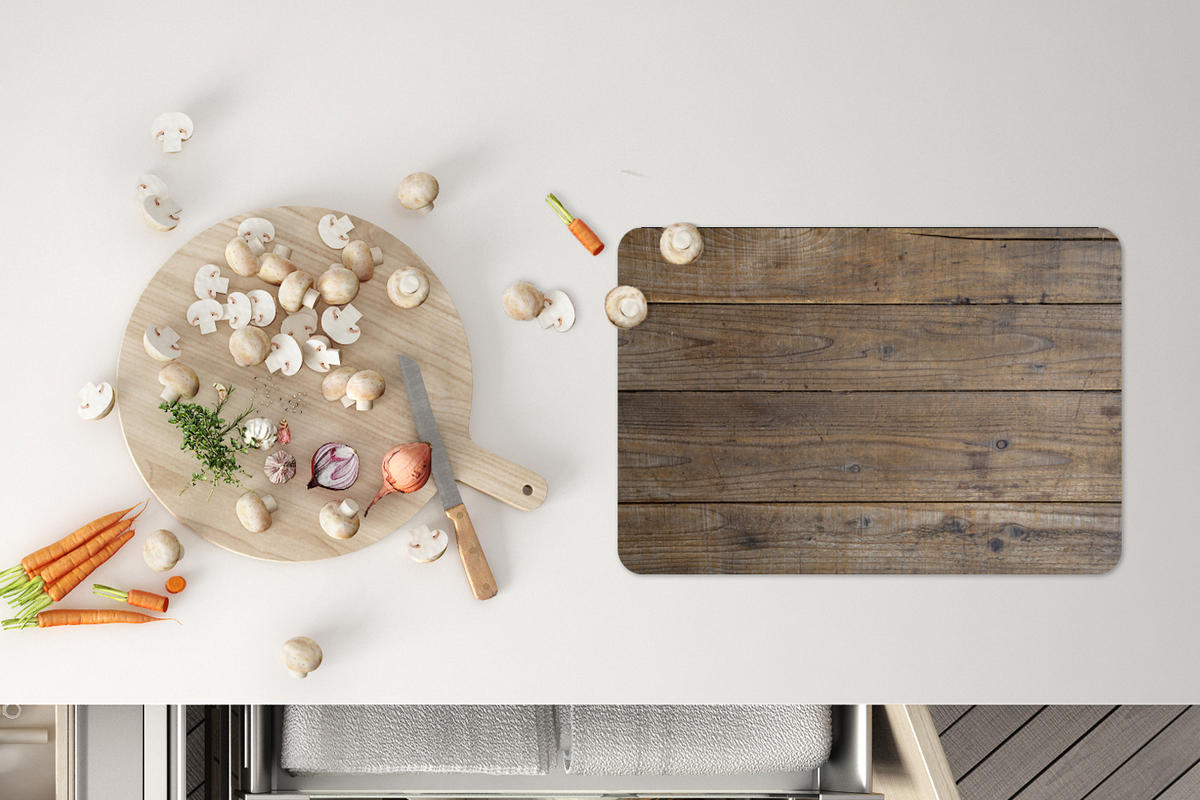 PLATZSETS 6er-Set Holzbretter mit einer besonderen Struktur 45x30 cm Tischset - Wildeiche, Kunststoff (0.3/45/30cm) - MuchoWow