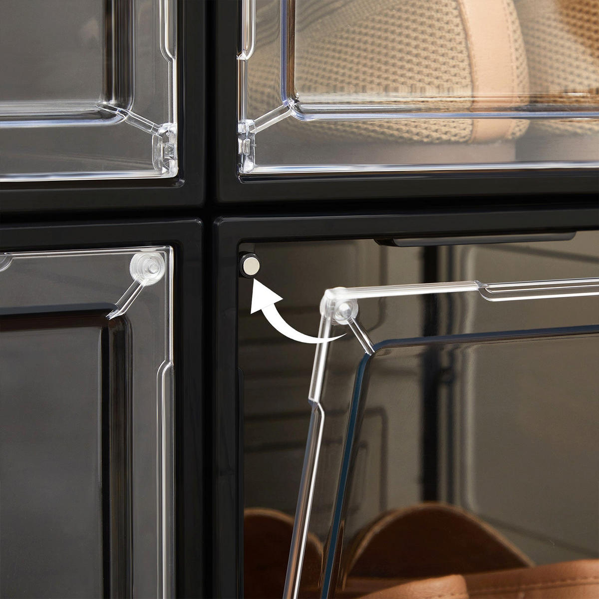 SCHUHBOX SCHUHORGANIZER 6ER-SET - Schwarz, Kunststoff (33/25.5cm) - Hansiro