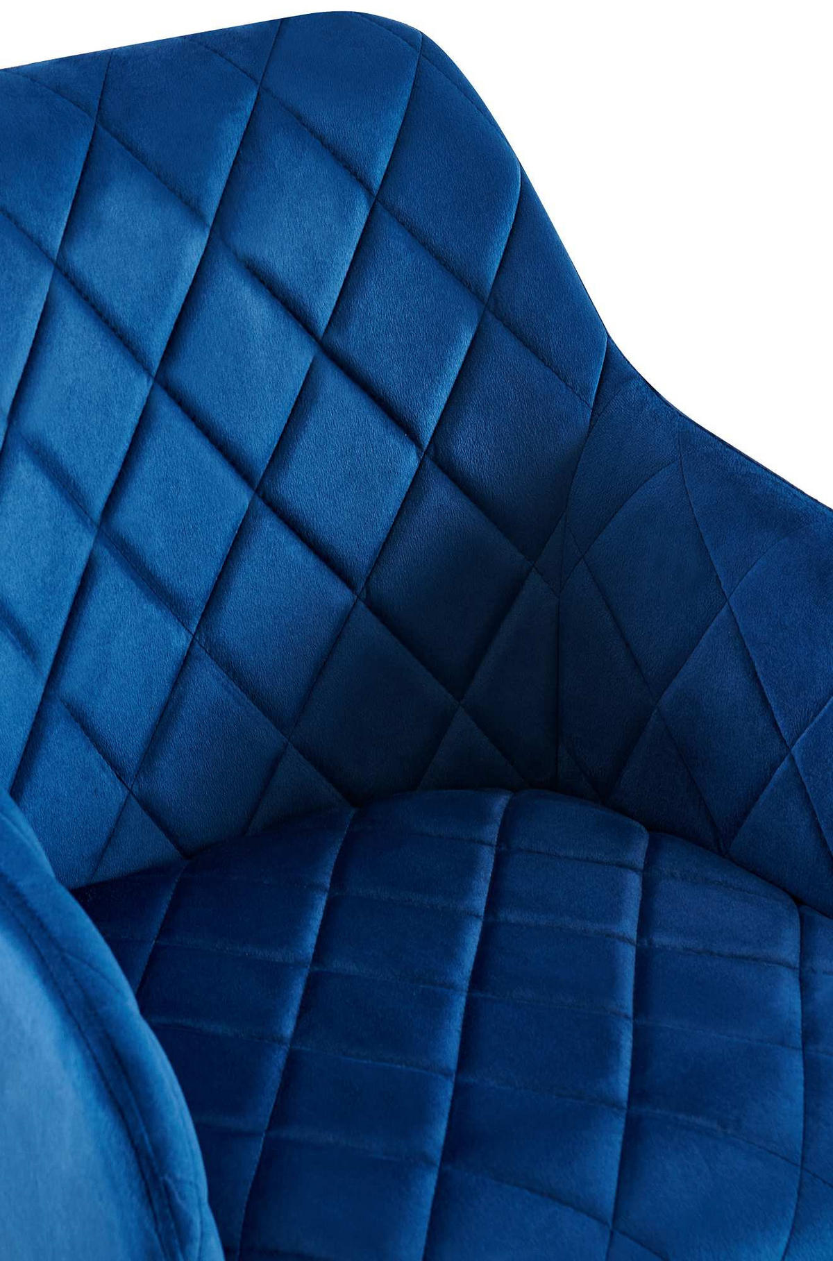 ARMLEHNENSTUHL Samt Dunkelblau - Dunkelblau, Textil (53/83/61cm) - CLP