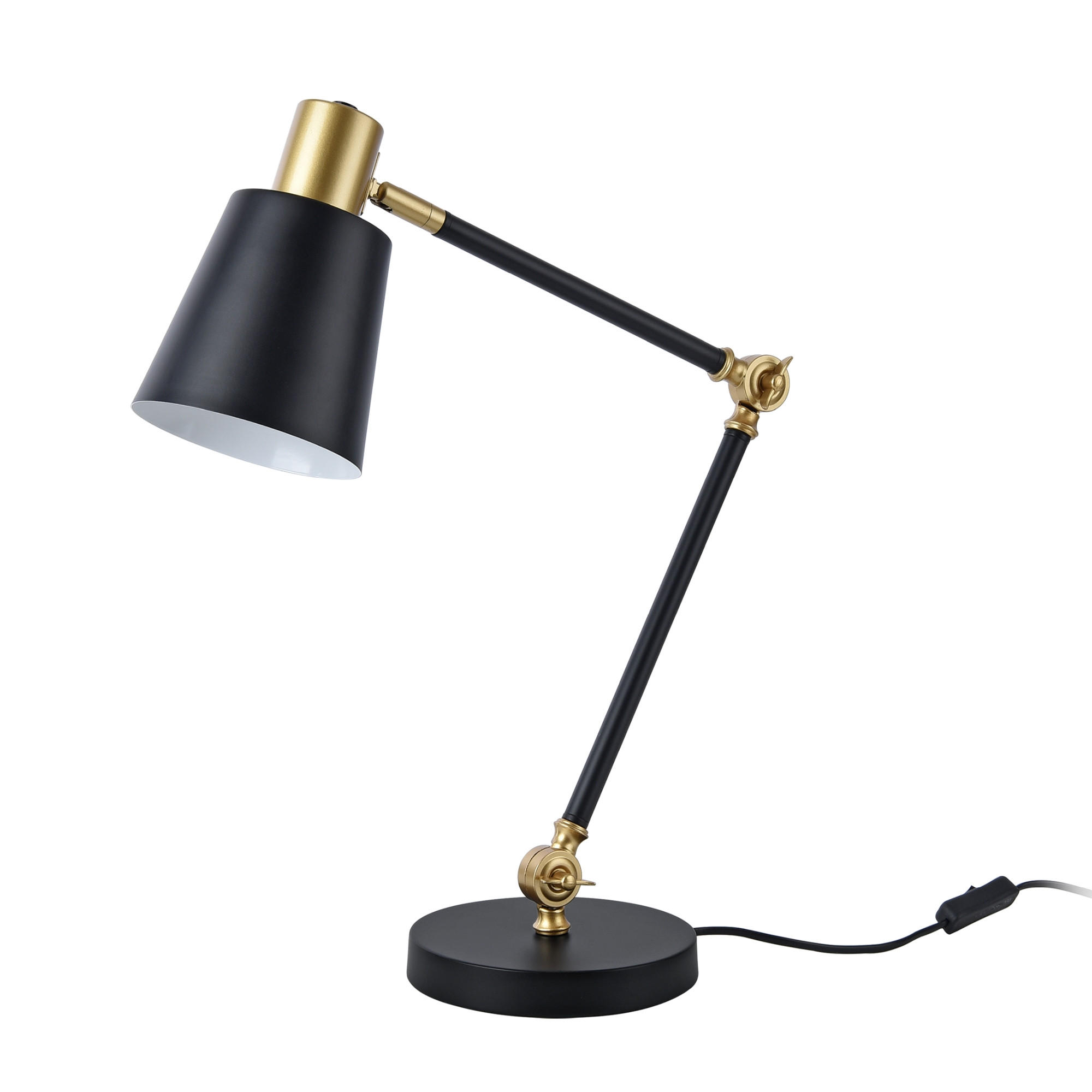 SCHREIBTISCHLAMPE Abergele - Goldfarben/Schwarz, Metall (17/38/68cm) - lux.pro