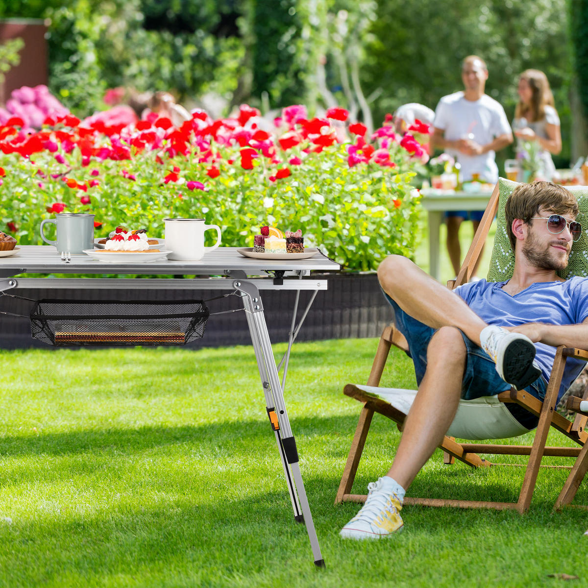KLAPPTISCH - Silberfarben, Metall (51/90/65.5cm) - Relaxdays