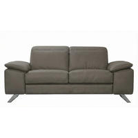 2-SITZER Sofa Genius Echtleder Greige - Greige, Leder/Metall (180/80/104cm)