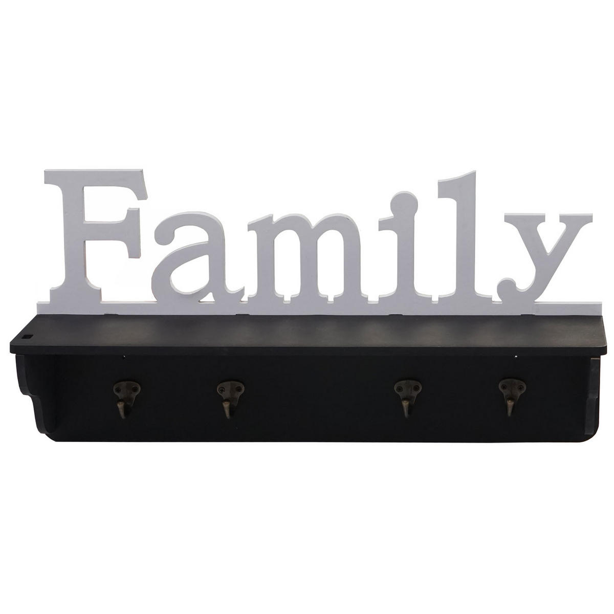 WANDGARDEROBE FAMILY Schwarz, Reinweiß - Schwarz/Weiß, Holz (60/30/13cm) - MCW