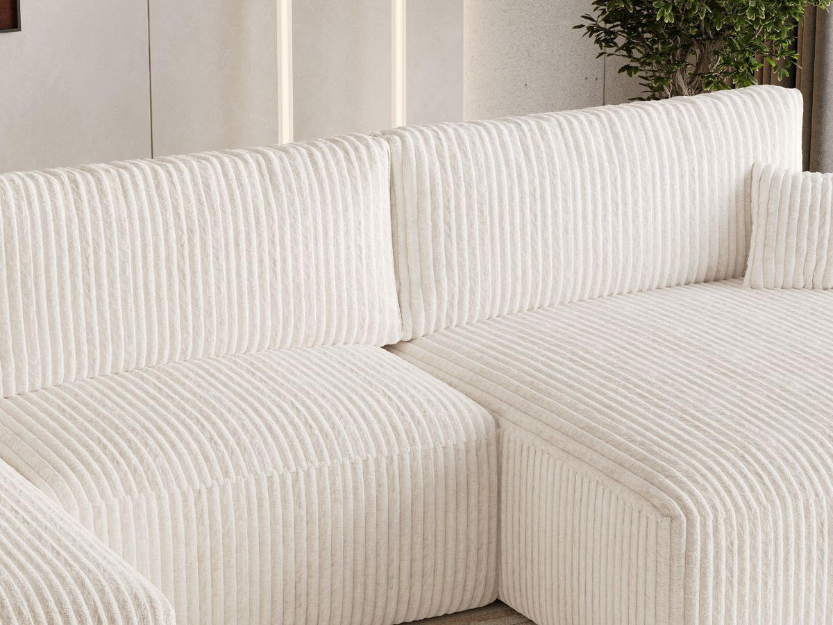 ECKSOFA U Serene Creme - Creme, Holz/Textil (391/145cm) - Graingold