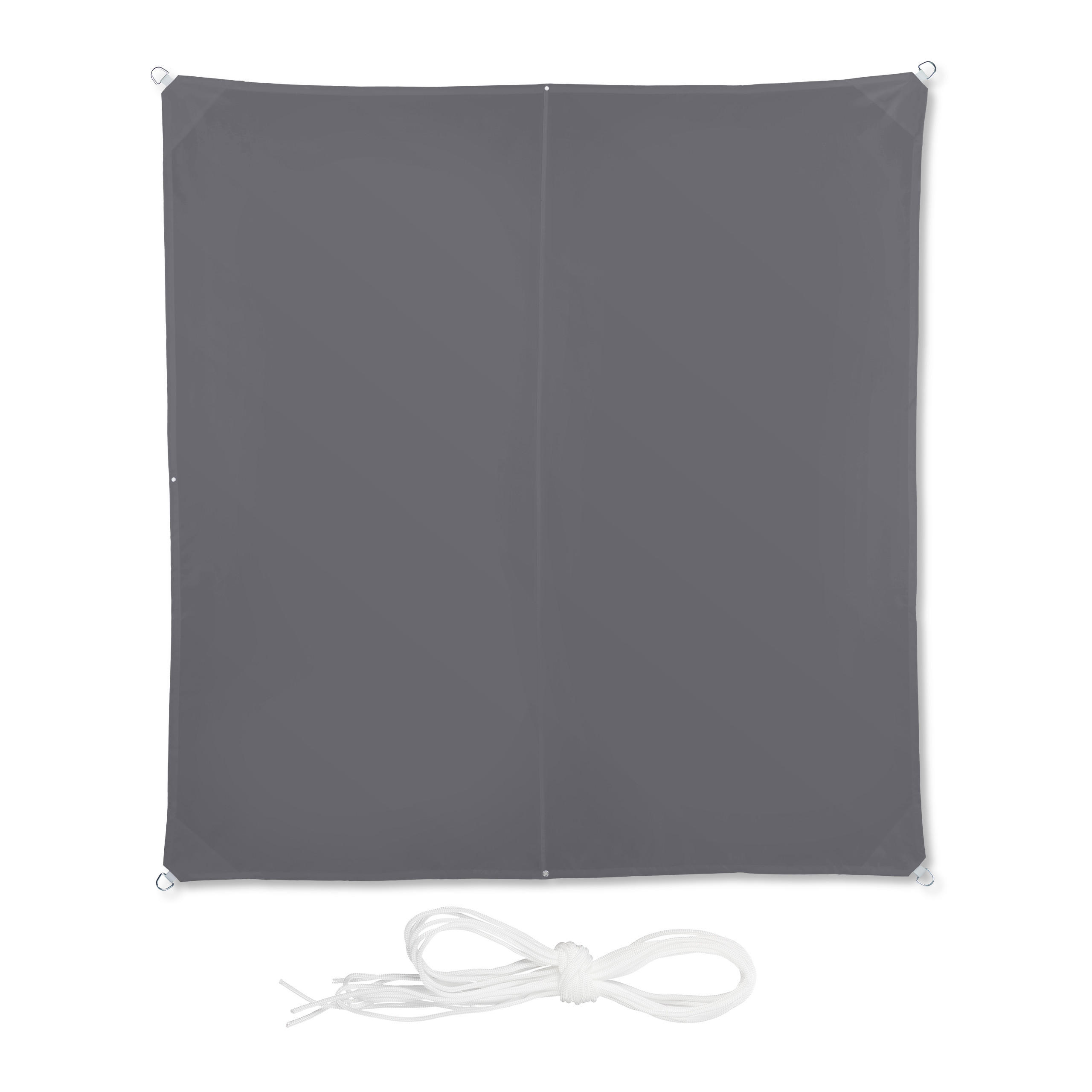 SONNENSEGEL - Grau, Textil/Metall (300/300cm) - Relaxdays