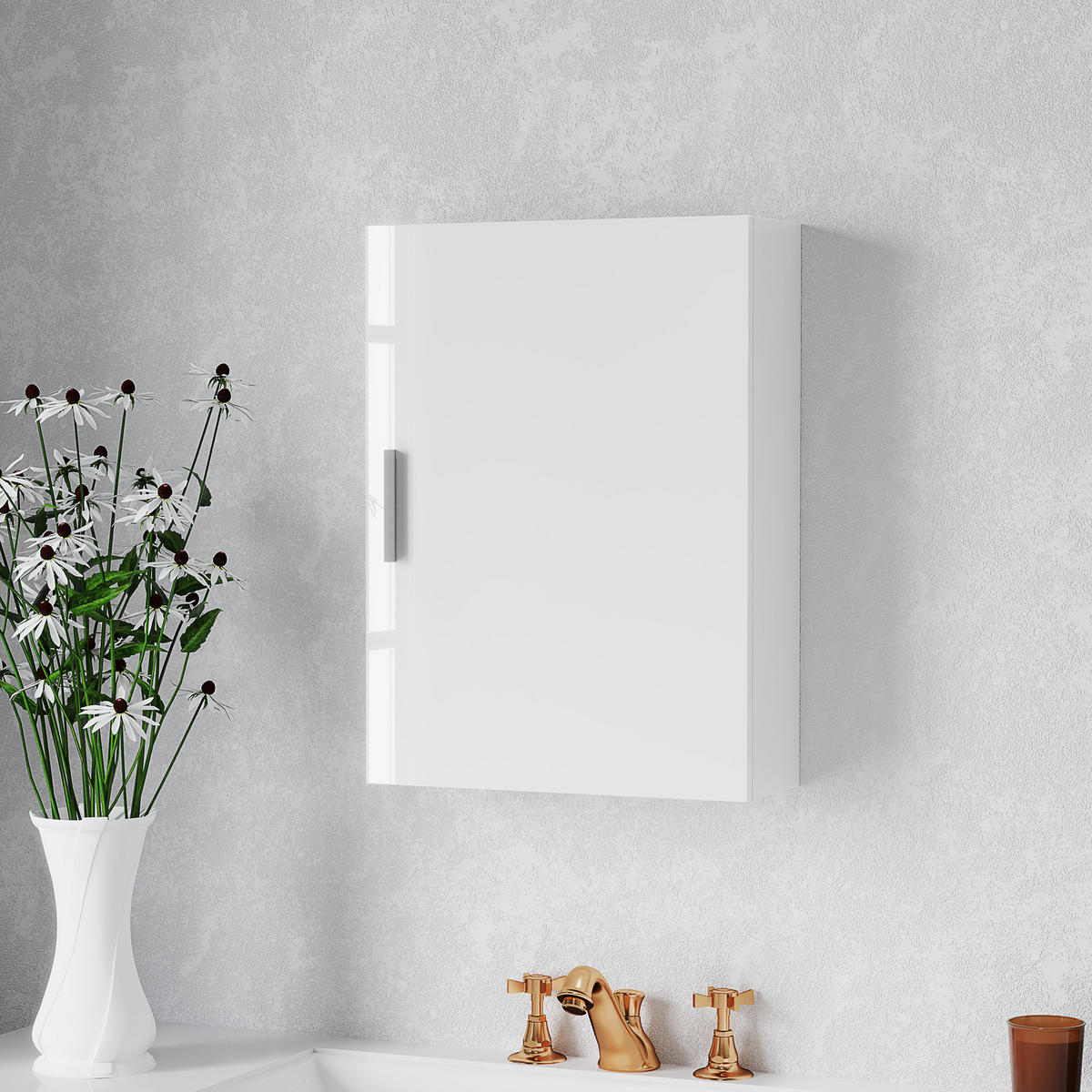 HÄNGESCHRANK Glänzend weiß 1 Stück - Weiß, Kunststoff (40/55/15cm) - GiPP