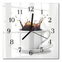WANDUHR 30x30 cm - Kaffee - Weiß, Glas (30/30/0.4cm) - TULUP