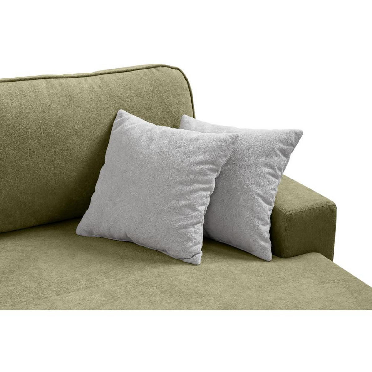 ECKSCHLAFSOFA Gavi grün velours rechts - Grün, Textil (269/171cm) - Beautysofa