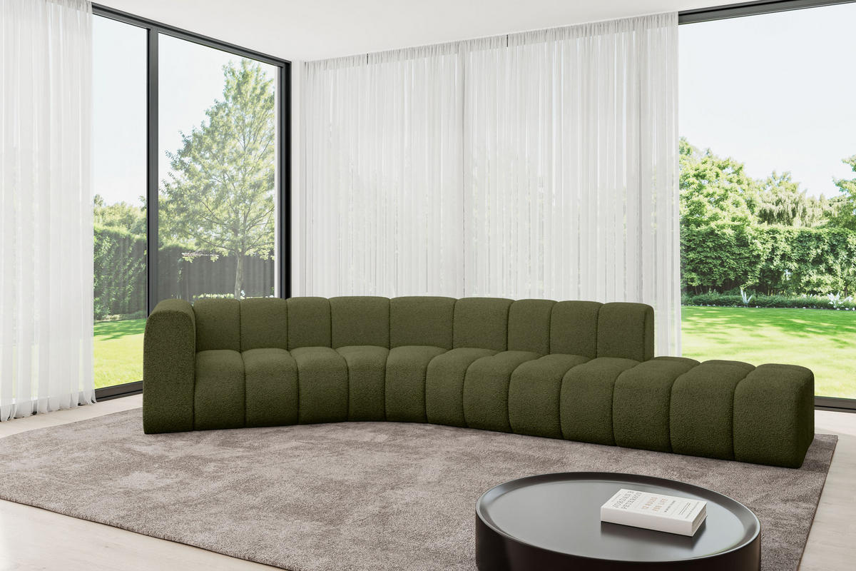 ECKSOFA modulares Sofa Tilmo-L1 - 399x194x70 cm Grün - Grün, Holzwerkstoff/Textil (399/194cm) - ALTDECOR