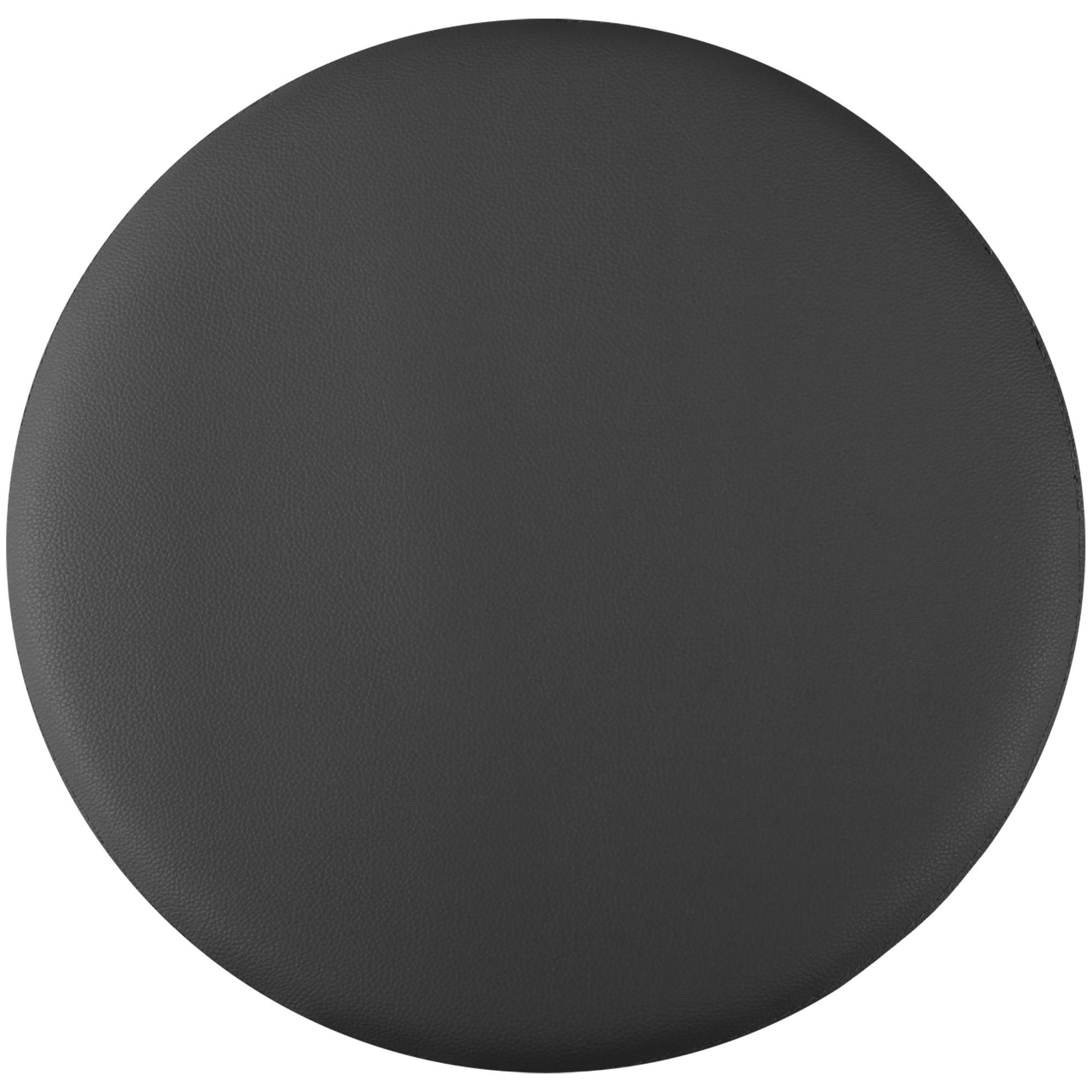 STUHLKISSEN ⌀ 38cm schwarz Lederimitat mit Antirutsch - Schwarz, Textil (38/38/1cm) - Bestlivings