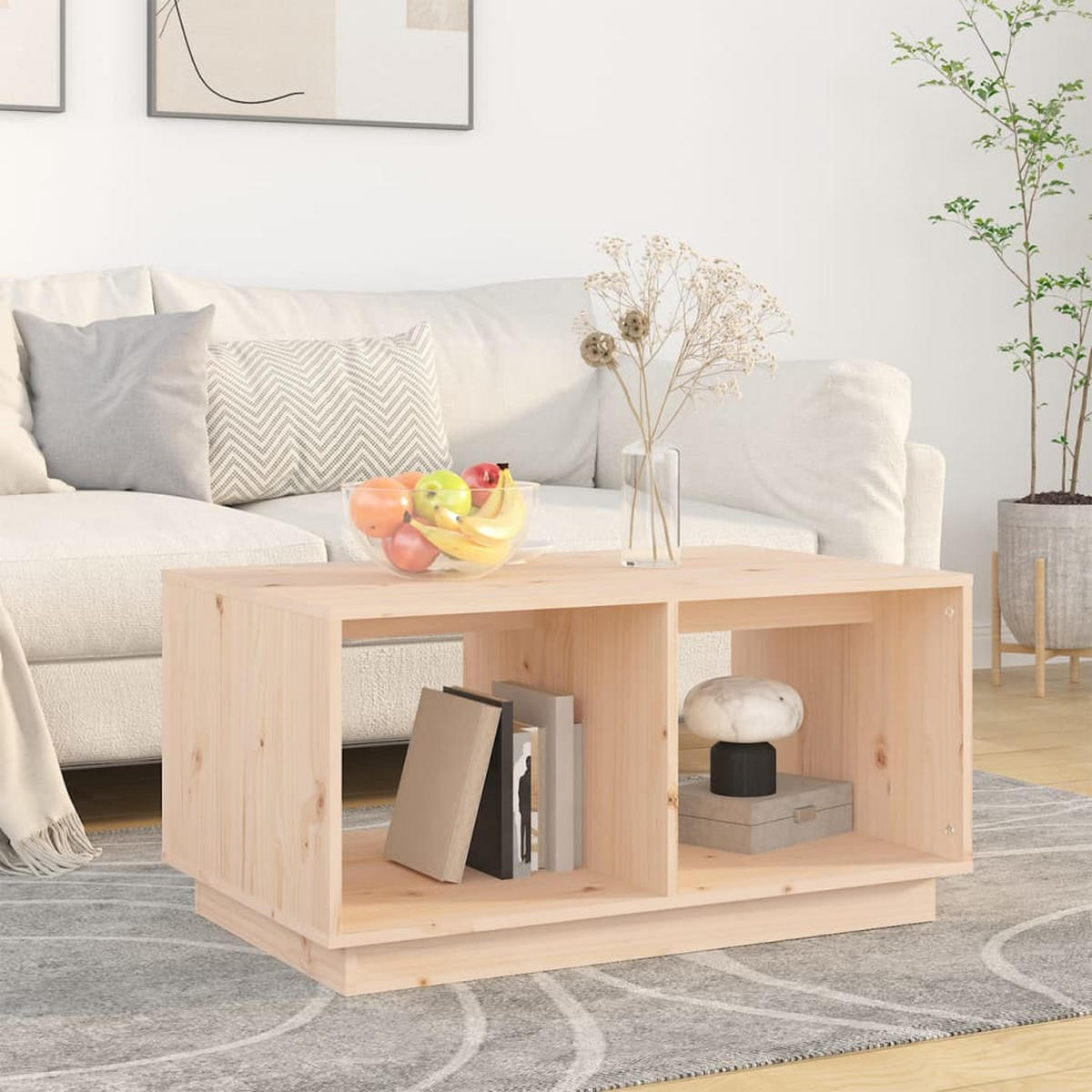 COUCHTISCH 80x50x40 cm Massivholz Kiefer - Braun, Holz (80/50/40cm) - furnicato