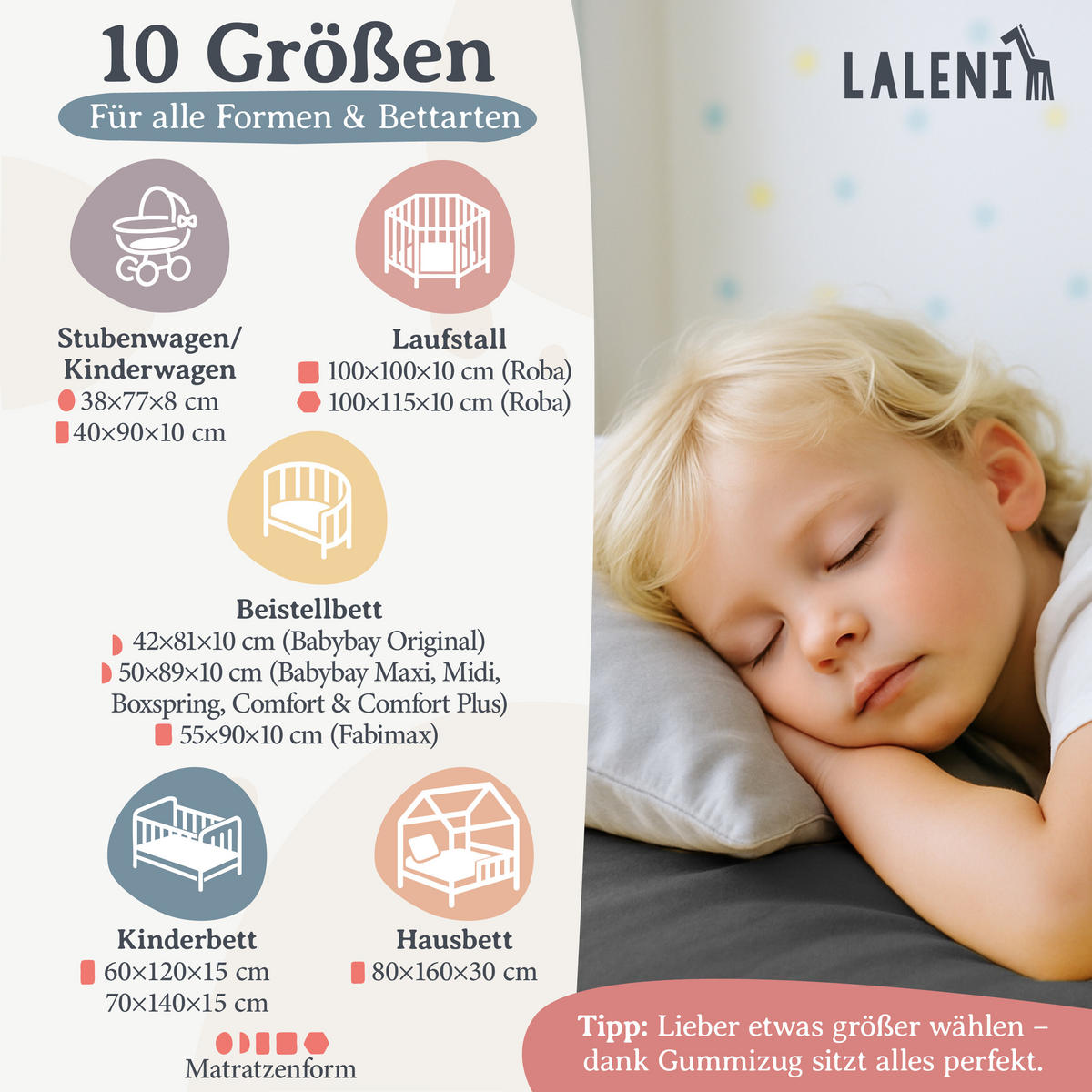 SPANNBETTLAKEN für Beistellbett & Stubenwagen – 100% Baumwolle, Atmungsaktiv & Weich, 100x115x10 cm, Anthrazit - Anthrazit, Textil (100/115cm) - Laleni
