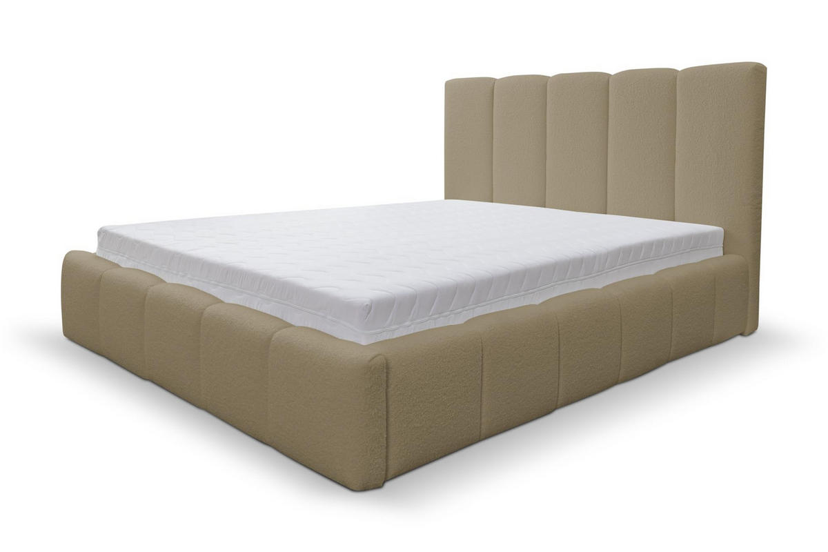 POLSTERBETT MARCO mit Bettkasten Boucle (Braun, 180 x 200 cm) - Braun, Holzwerkstoff (180/200cm) - VENASI MÖBEL