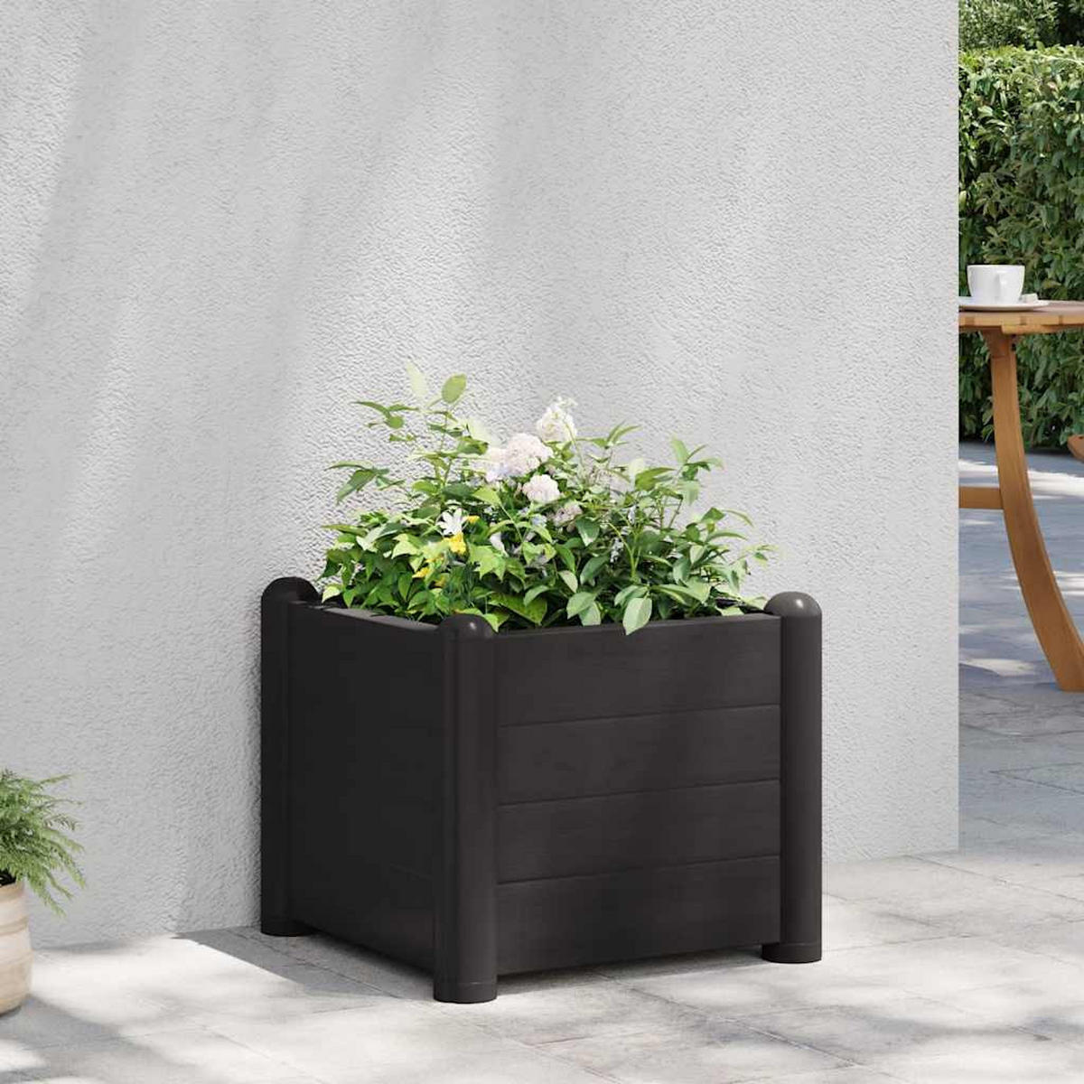 GARTEN-HOCHBEET PP Anthrazit 43x43x35 cm - Anthrazit, Kunststoff (43/35/43cm)