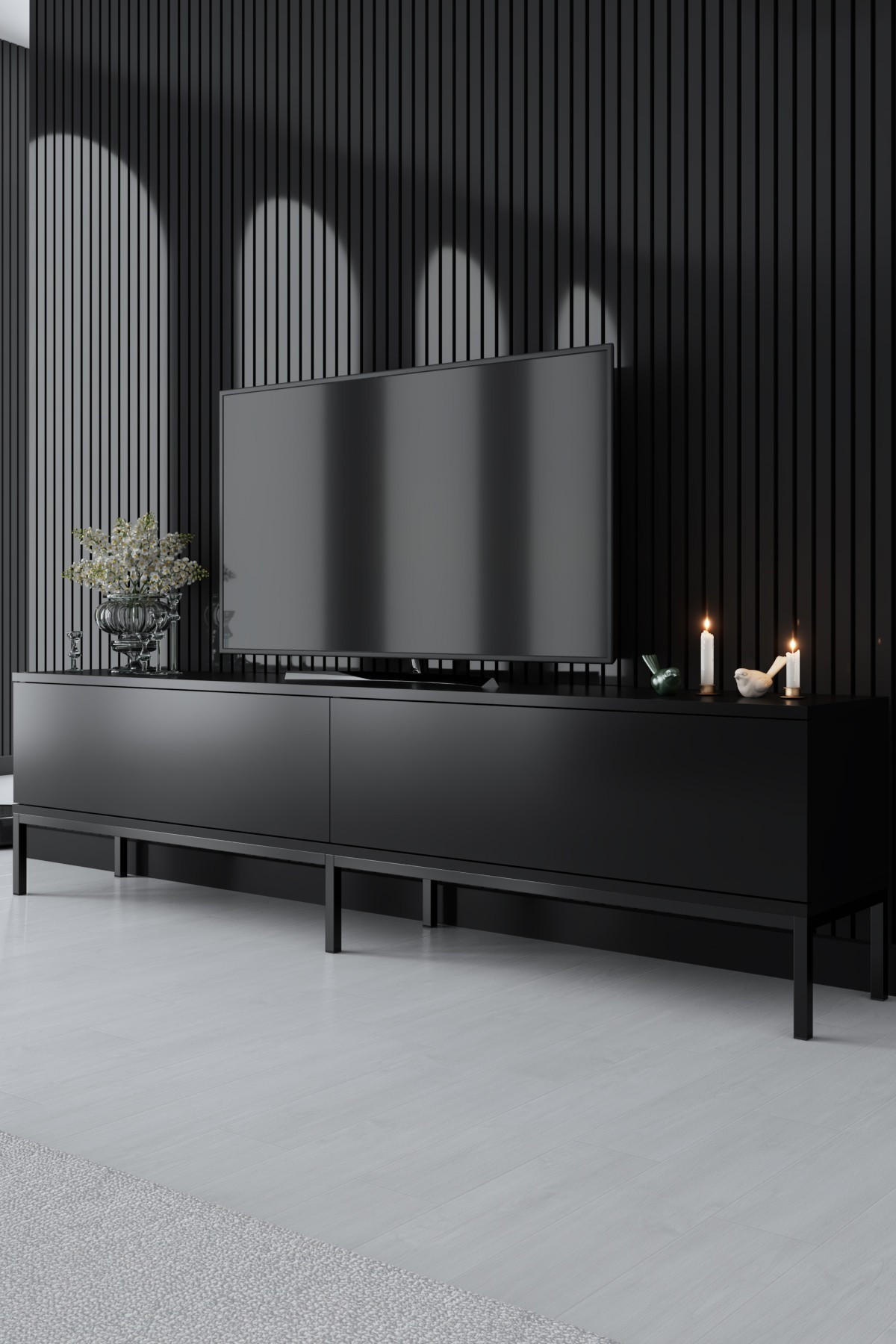 TV-MÖBEL lord Schwarz - Schwarz, Holz (30/47/180cm) - Habitat Garten