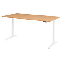 SCHREIBTISCH elektrisch XBHM 100/200/74 cm in Buchefarben/Weiß - Buchefarben/Weiß, Holzwerkstoff (100/200/74cm) - bümö