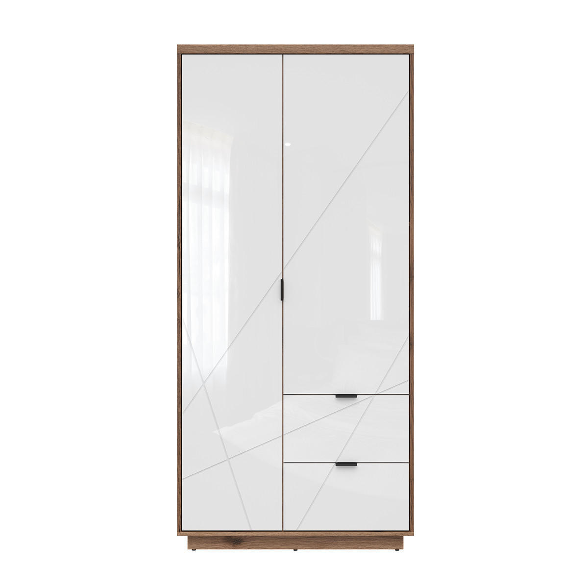 SKŘÍŇ 2DVEŘOVÁ Sven Bílá a dřevo - bílá, kompozitní dřevo (94/201/57cm) - Petits-meubles