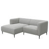1,5-SITZER ECKSOFA mit Longchair - Hellgrau/Schwarz, Textil/Metall (211/148cm) - home24