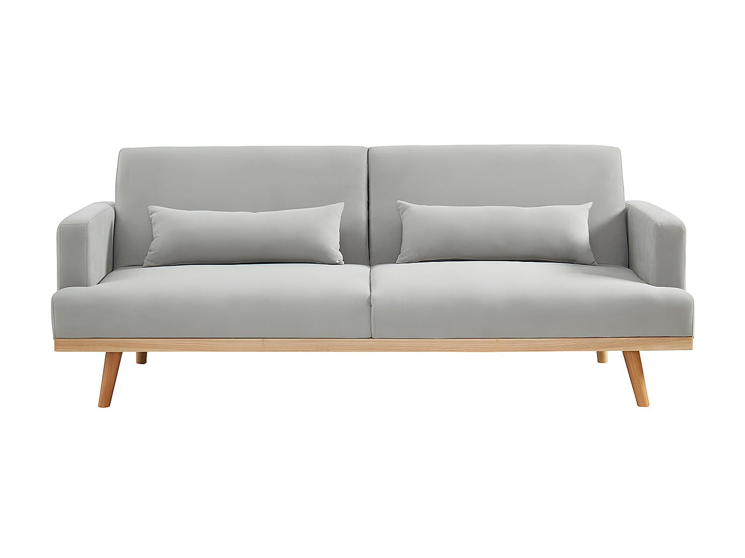 SCHLAFSOFA - 3 Personen - Stoff - Hellgrau - - Hellgrau, Textil (216/85/89cm) - Vente-Unique