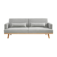 SCHLAFSOFA - 3 Personen - Stoff - Hellgrau - - Hellgrau, Textil (216/85/89cm) - Vente-Unique