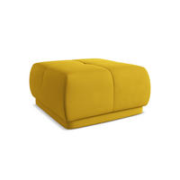 POUF Chenille Stoff Gelb - Currygelb/Gelb, Kunststoff/Textil (60/35/60cm) - Makamii