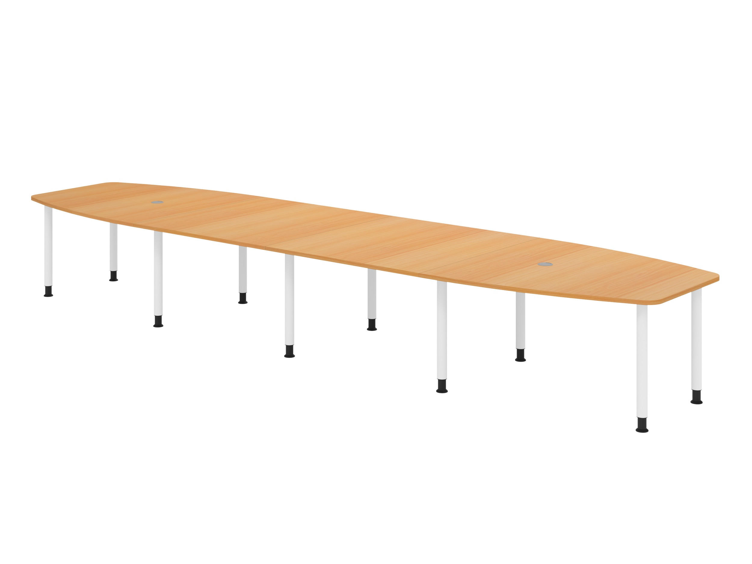 bümö Konferenztisch Buche, Weiß 520x74x130 cm
