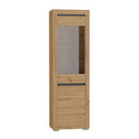 VITRÍNA Kasla Dřevo a antracitově šedá - šedá, kompozitní dřevo (60/195/39cm) - Petits-meubles