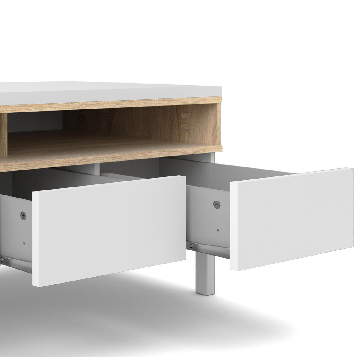 56. TV-MÖBEL mit 1 Tür, 3 Schubladen und 2 Fächern april 155,7/48,25/48,2 cm - Weiß, Holzwerkstoff (156/49/49cm) - ebuy24
