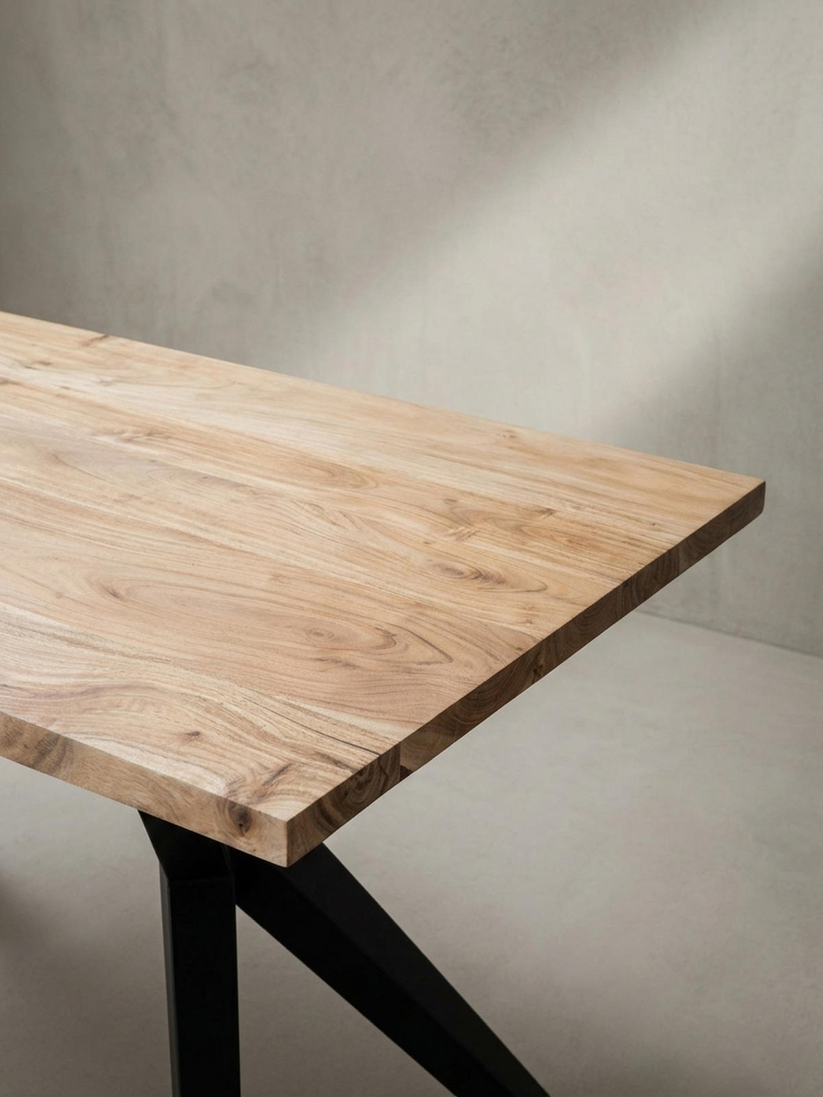 ESSTISCH Massivholz Metall Rechteckig Loft-Stil, Akazie 180x90x76 cm - Schwarz/Akaziefarben, Holz/Metall (90/180/76cm) - KADIMA DESIGN