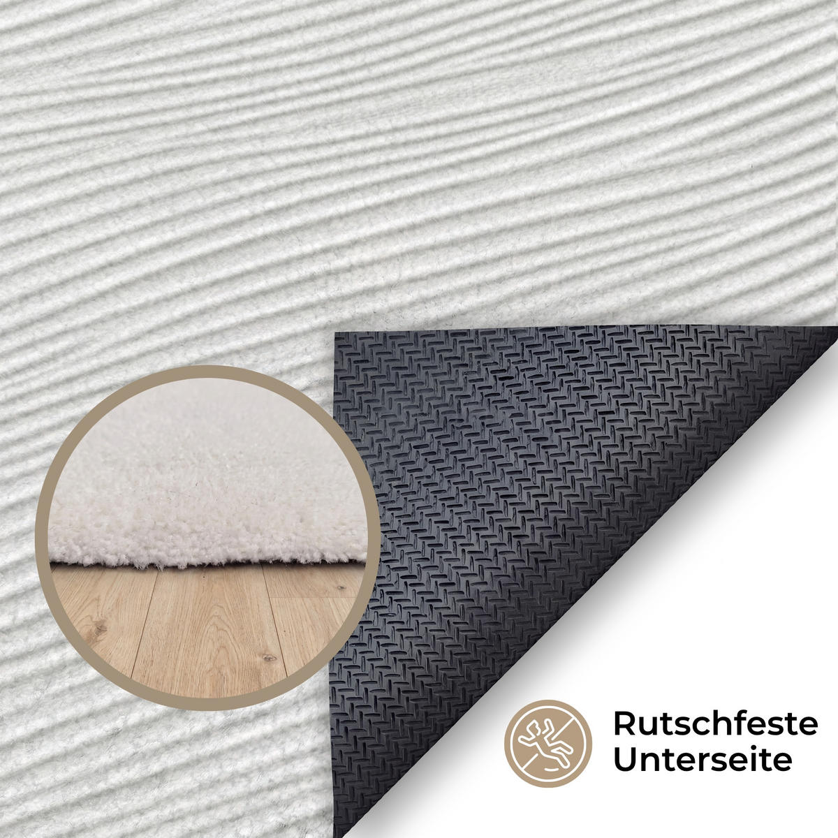 KOBERCE - Vlny - rebrovanie - biele - 80x120 cm - biela, textil/plast (80/0.4cm) - OnlyWow