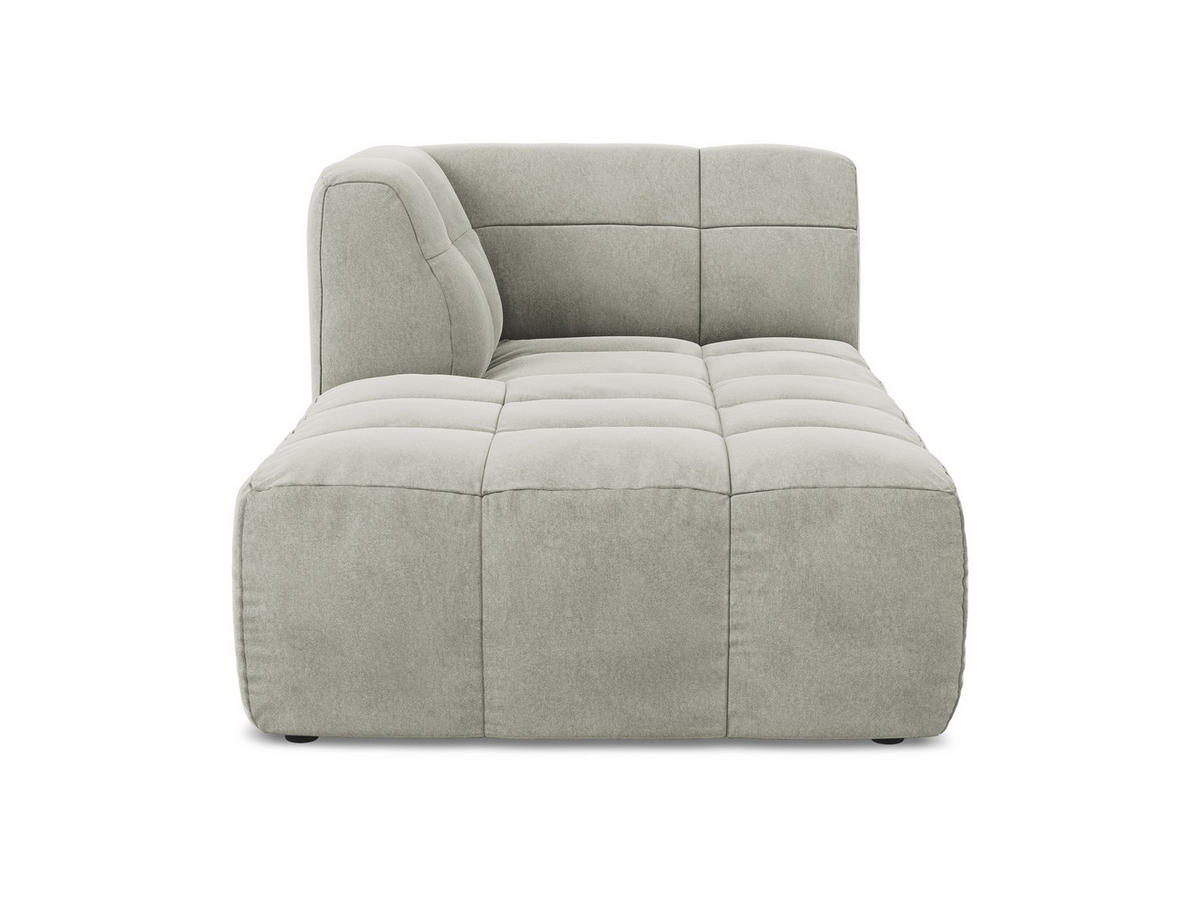 SOFAELEMENT Links Samt Stoff Grau - Hellgrau/Schwarz, Holzwerkstoff/Kunststoff (101/77/175cm) - Makamii