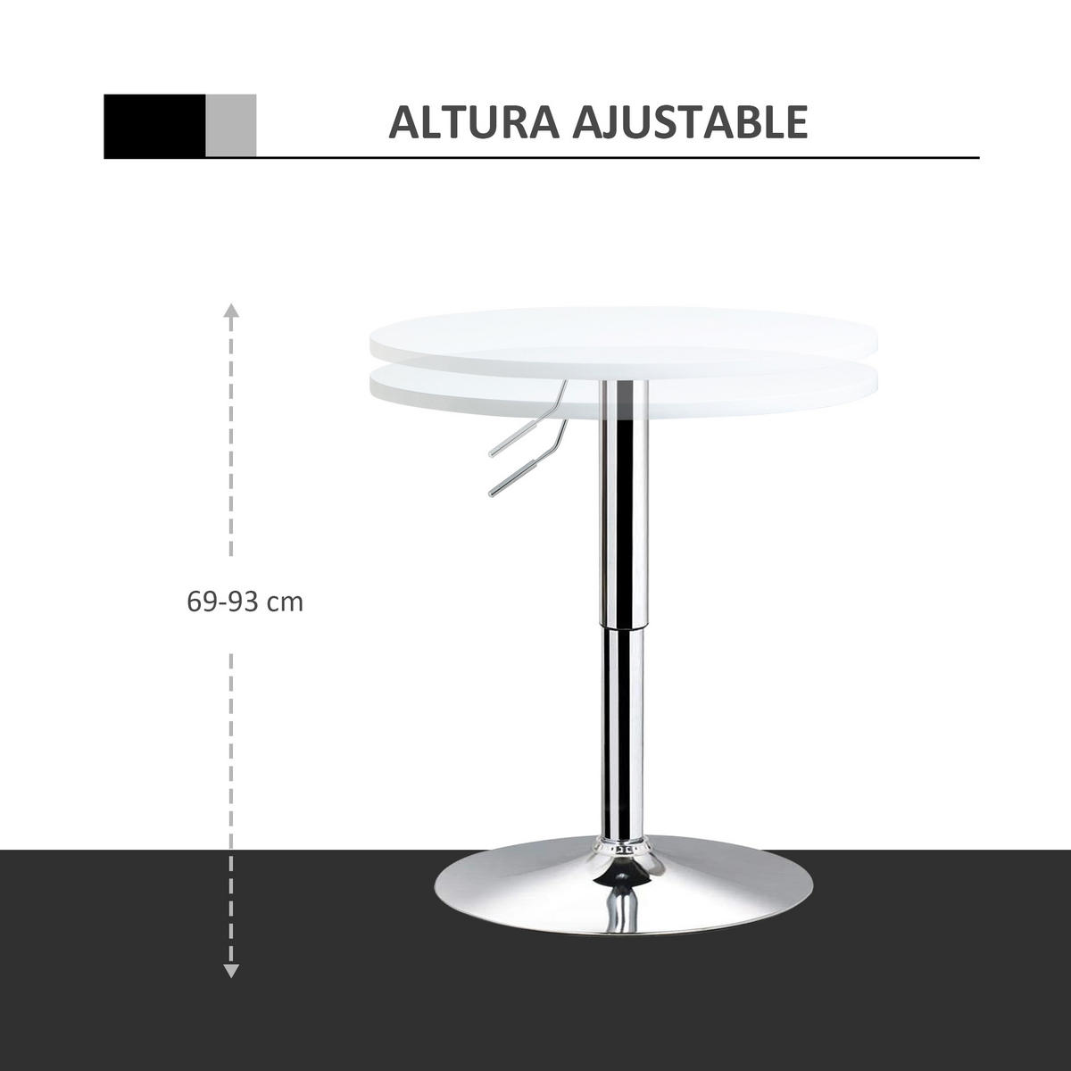 BARTISCH Weiß 1 Stück - Weiß, Metall (60/60/93cm) - GiPP