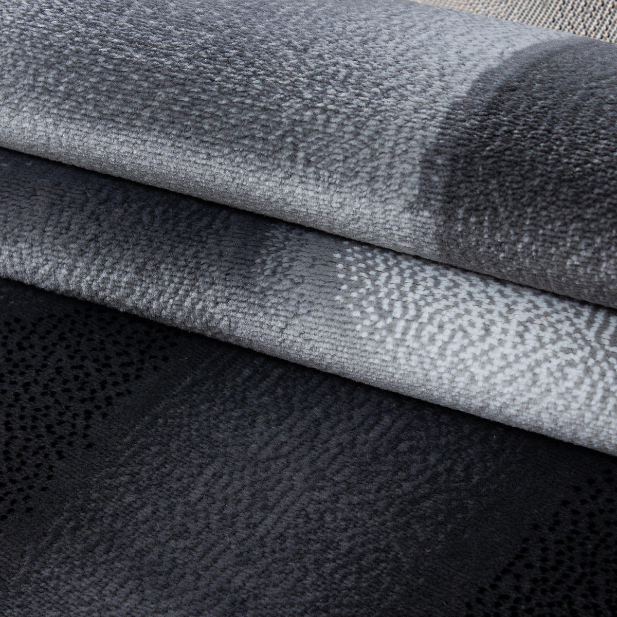 TEPPICH Kurzflor Abstrakte Wellen Polypropylen Wohnzimmer Schwarz Rechteckig 240x340 - Schwarz, Textil (240/340cm) - KADIMA DESIGN