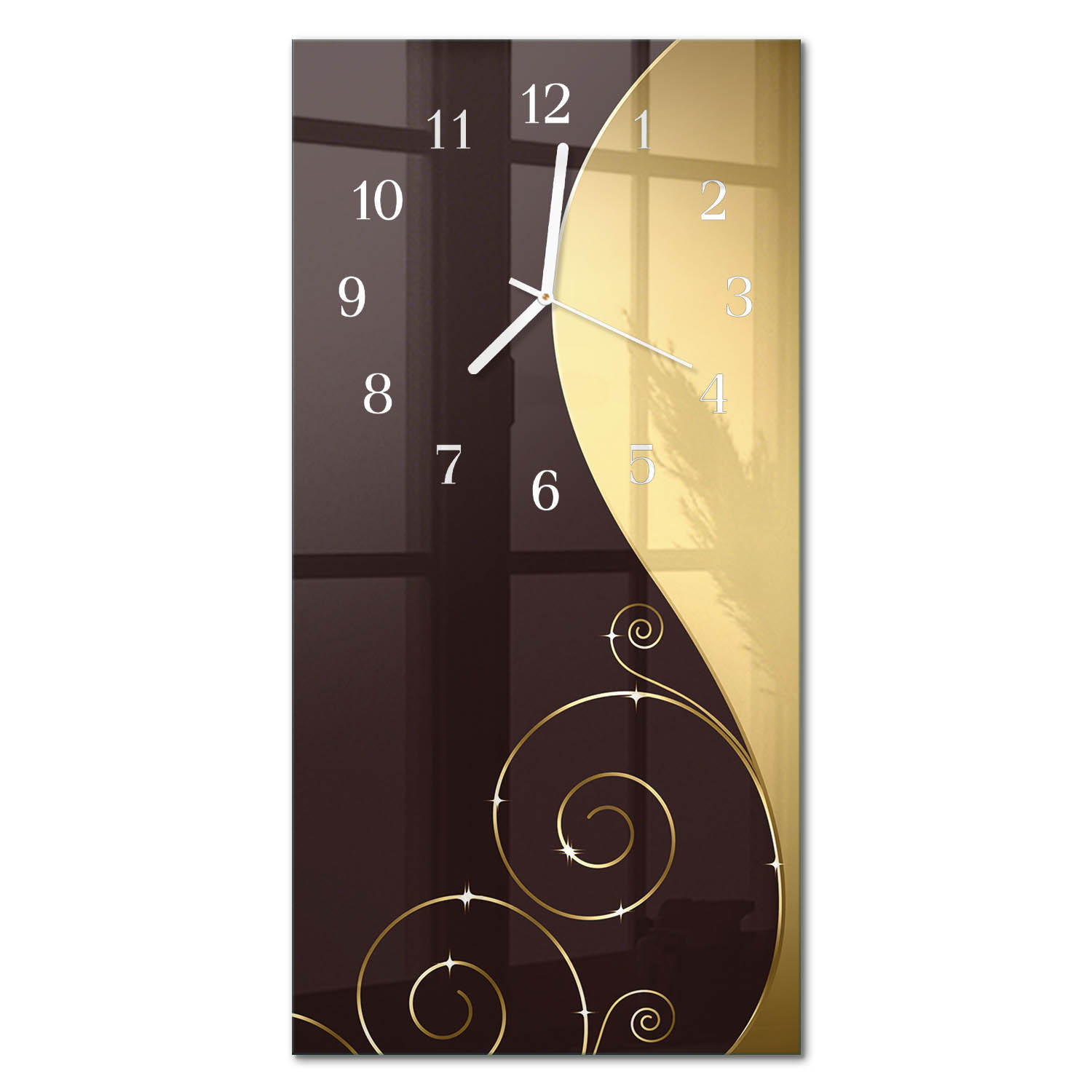 WANDUHR 30x60 cm - Amsterdam Sepia - Braun, Glas (30/60/0.4cm) - TULUP