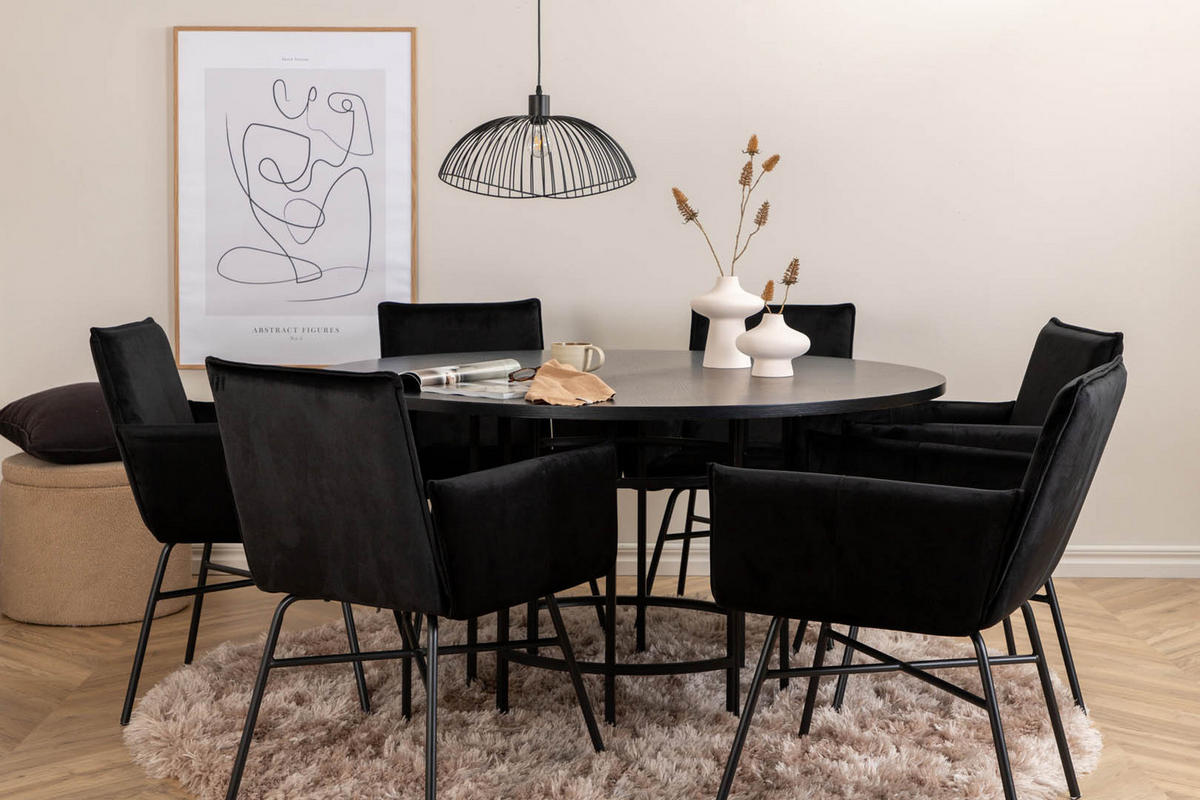 TISCHGRUPPE Schwarz - Schwarz, Holzwerkstoff (140/74/140cm) - ebuy24