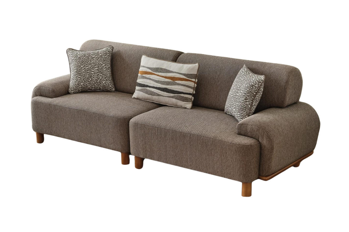 3 Sitzer SOFA Avignon Samt Braun - Braun, Holz/Textil (255/85/95cm) - Villa Möbel