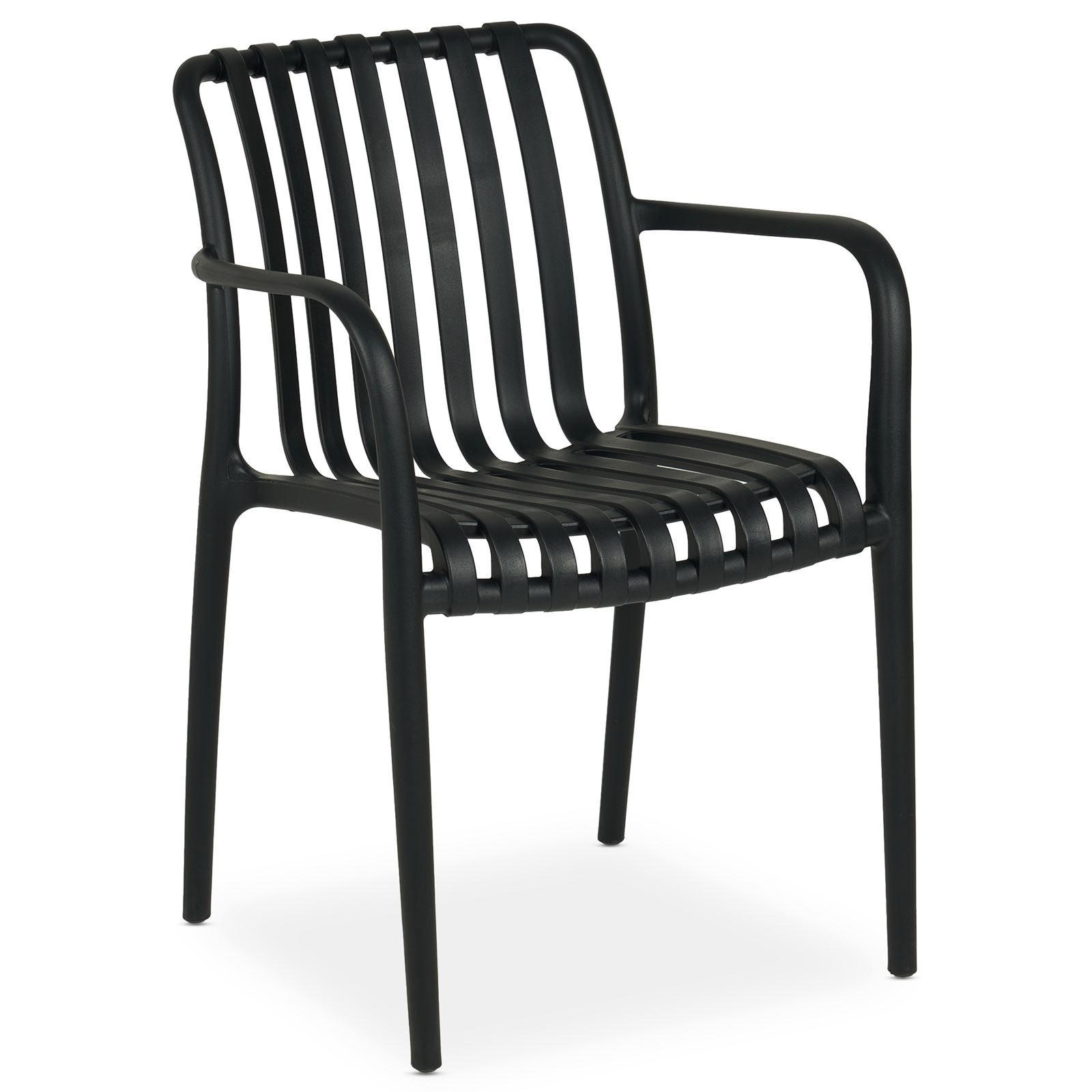 GARTENSTÜHLE TULIPANO 6ER-SET - Schwarz, Textil (55/82/59cm) - IDIMEX