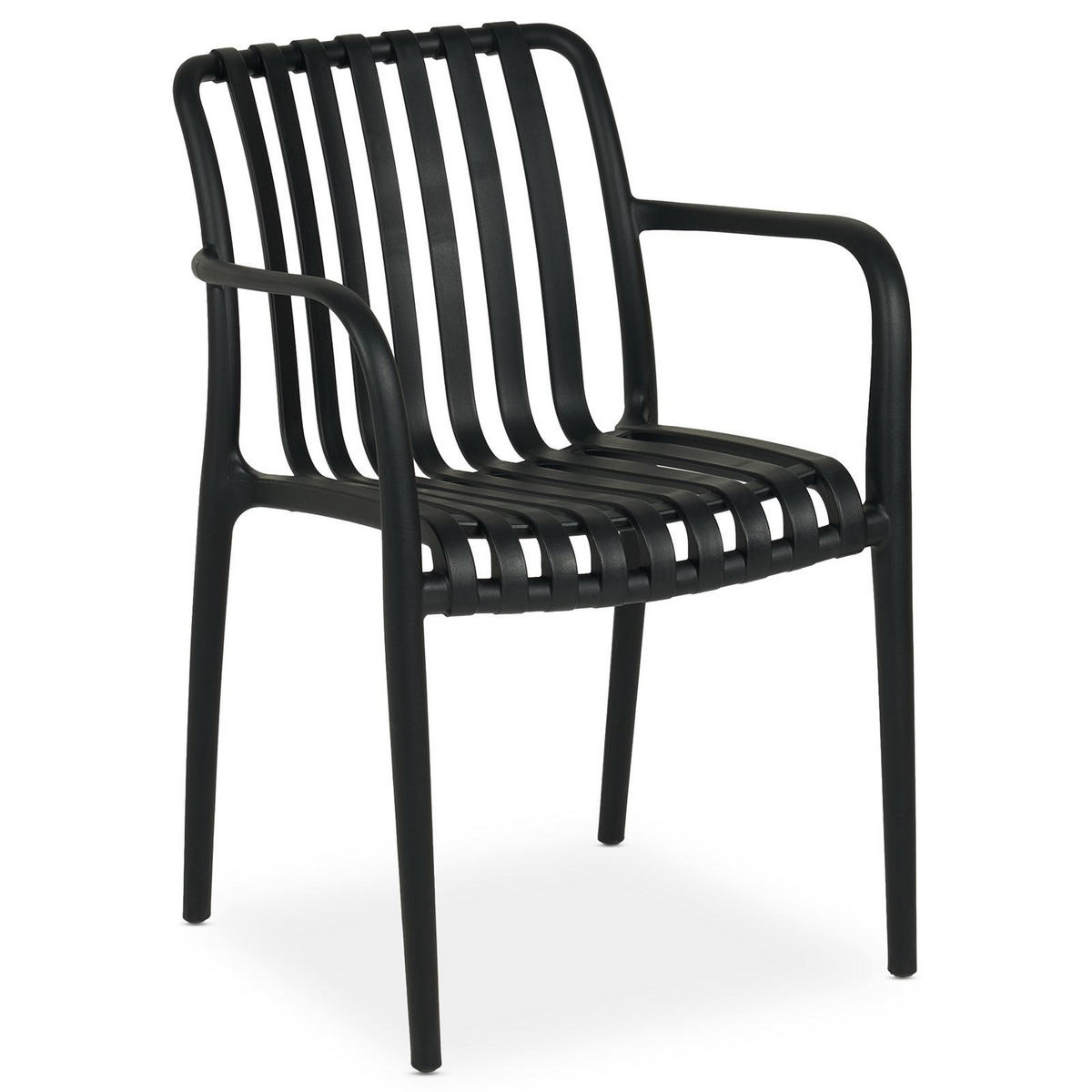 GARTENSTÜHLE TULIPANO 6ER-SET - Schwarz, Textil (55/82/59cm) - IDIMEX