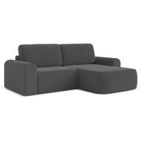 ECKSOFA L Form Otterton Dunkelgrau 250/180/95 cm Rechts mit Schlaffunktion - Schwarz/Grau, Kunststoff/Textil (250/180cm) - AX Living
