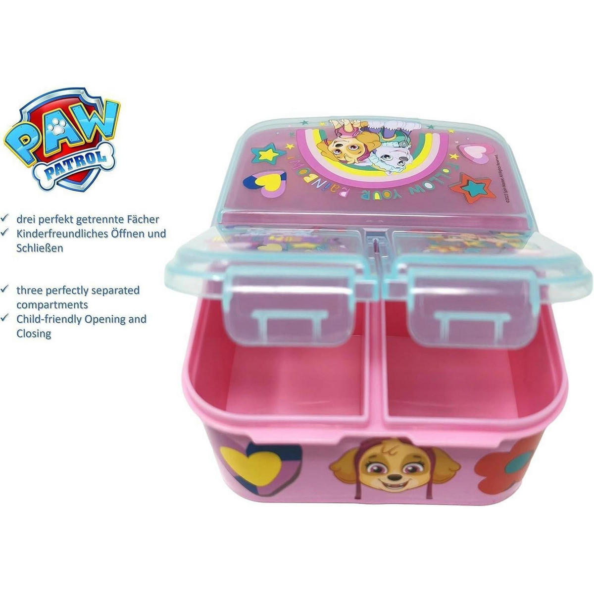 BROTDOSE mit Fächern Paw Patrol M - Multicolor, Kunststoff (14/4/18cm)