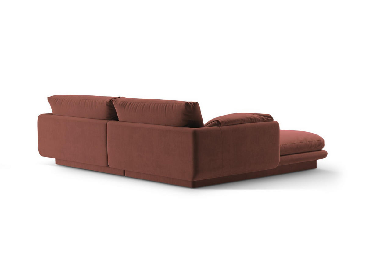 ECKSOFA rechts Torino aus Samt cuoio 3 Sitzplätze - Kastanienfarben, Textil (170/220cm) - Micadoni