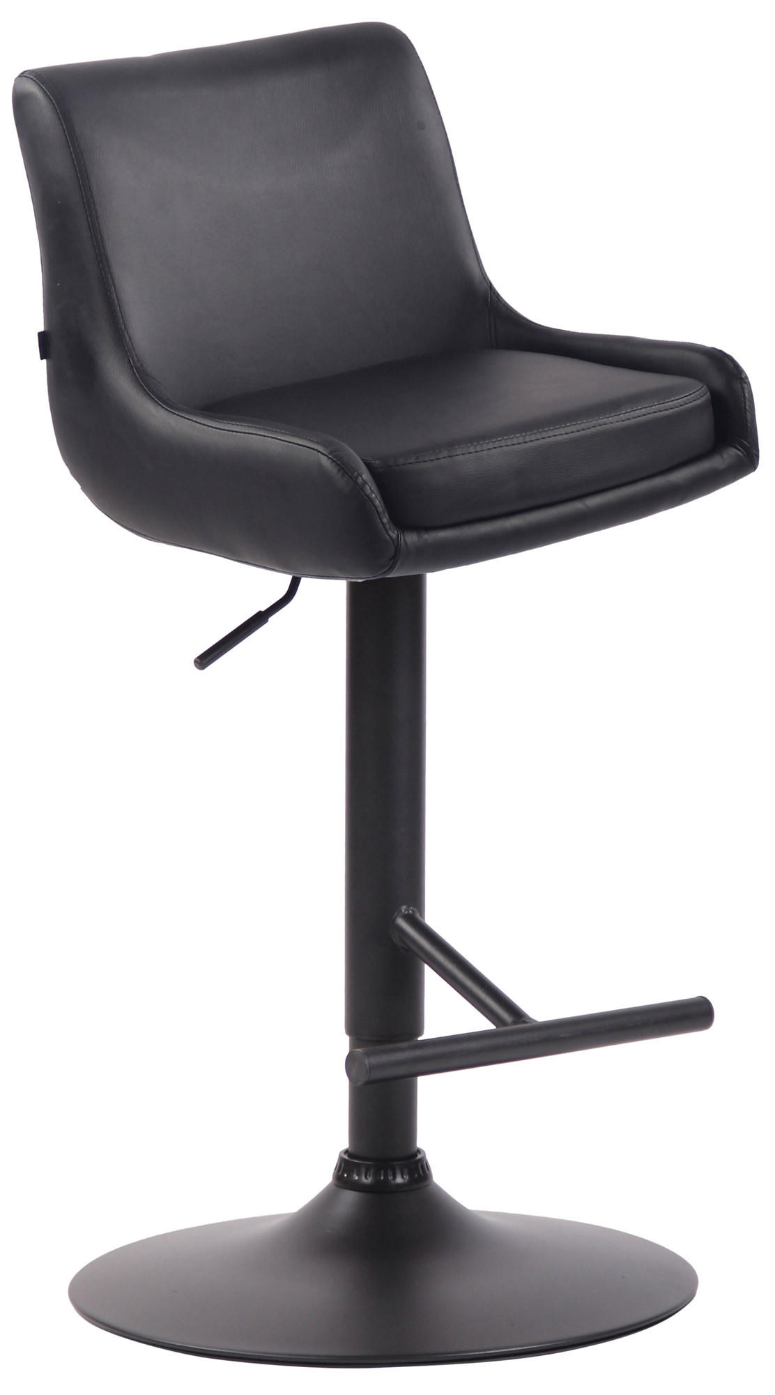 BARHOCKER Lederlook schwarz - Schwarz, Textil/Metall (43/90/50cm) - CLP