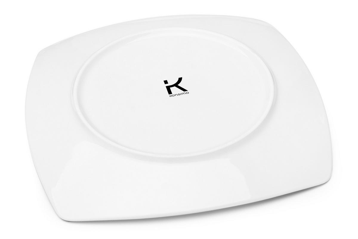 SPEISETELLER CARLINA 6-tlg - Weiß, Keramik (25.5cm) - KONSIMO®