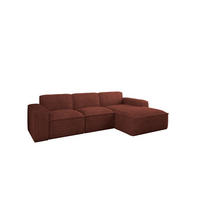 ECKSOFA L-Form Siena Stoff Velo Kupfer Rechts - Kupferfarben, Holz/Kunststoff (266/165cm) - Kaiser Möbel