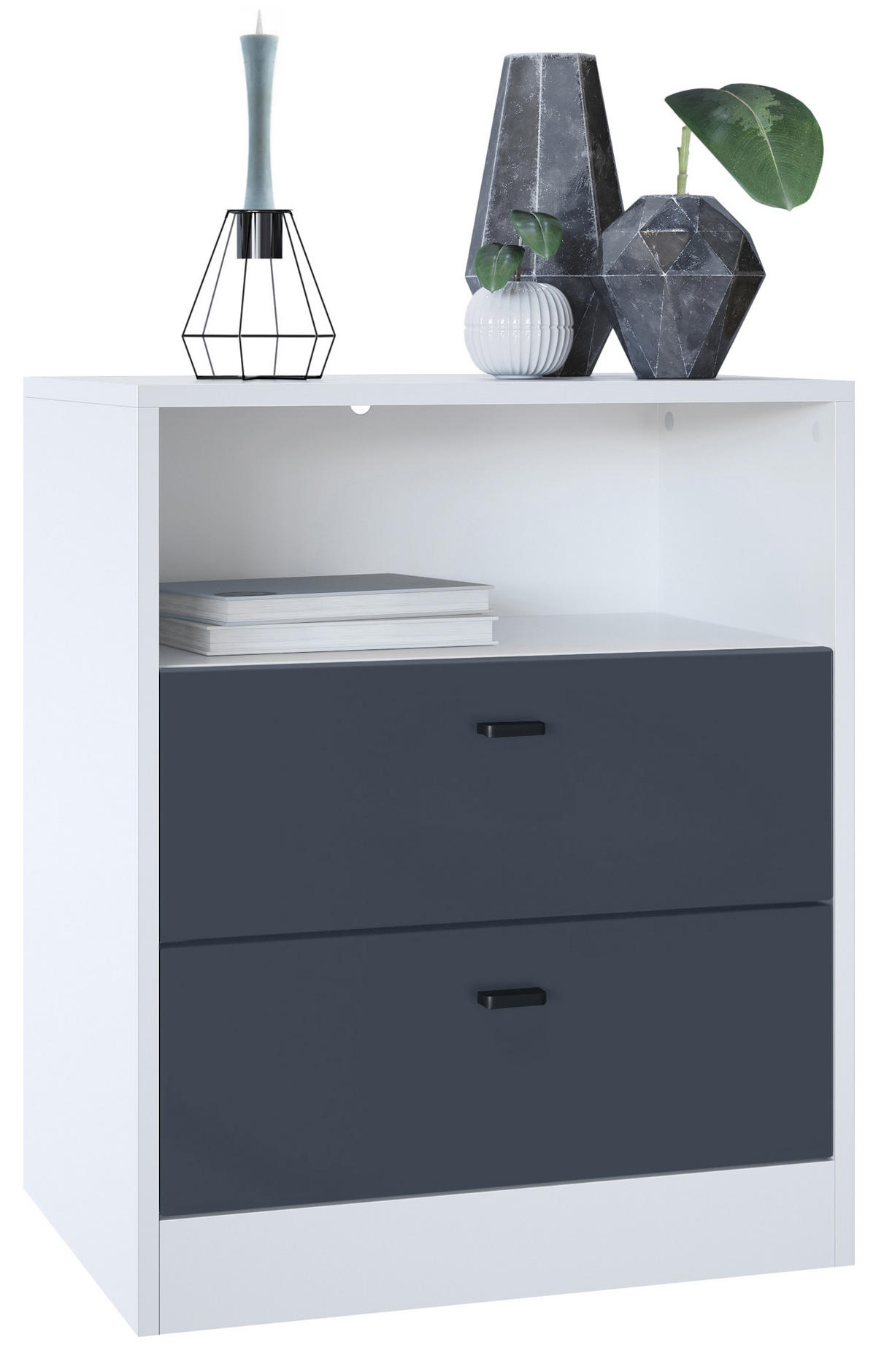 KOMMODE Pino Fronten in Anthrazit matt - Dunkelgrau/Anthrazit, Holzwerkstoff (56/67.5/36cm) - Vladon