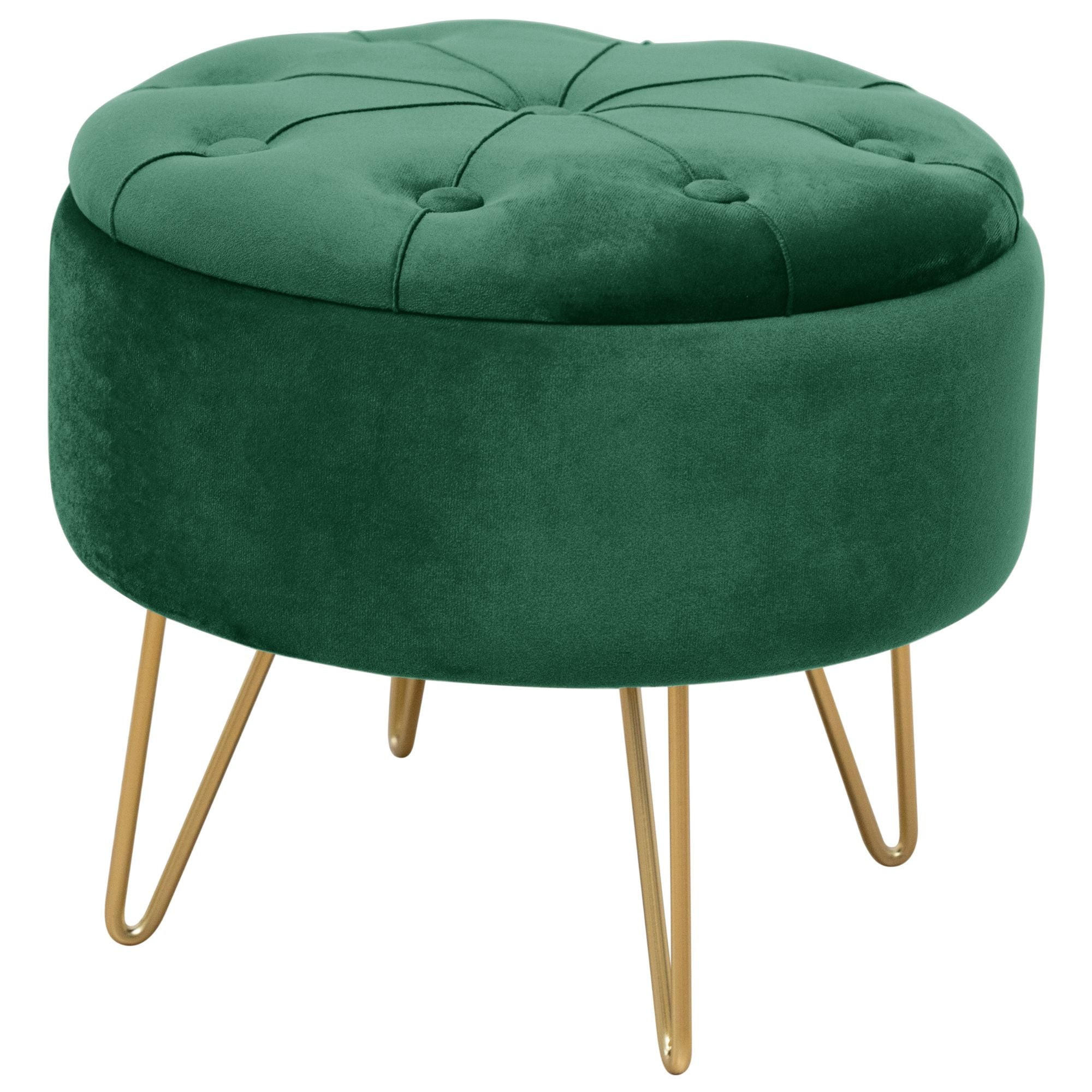 ČALÚNENÝ TABURET Zelený 38/33/38 - zelená, textil (38/33/38cm) - RAUMHIRSCH FURNITURE