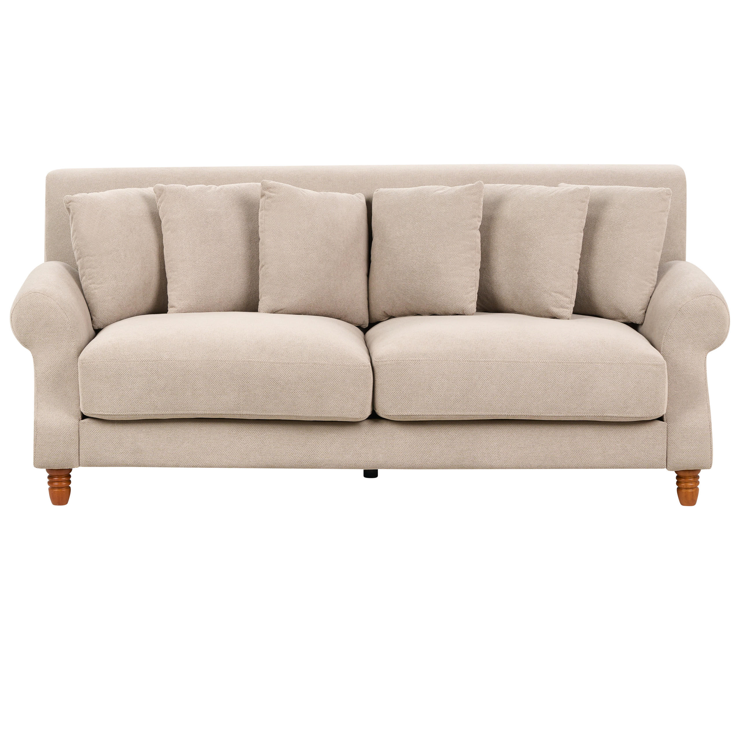 2-SITZER-SOFA beige Eike - Beige/Dunkelbraun, Textil (186/82/102cm) - Beliani