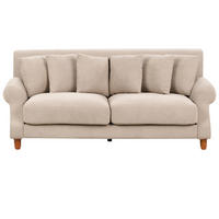 2-SITZER-SOFA beige Eike - Beige/Dunkelbraun, Textil (186/82/102cm) - Beliani